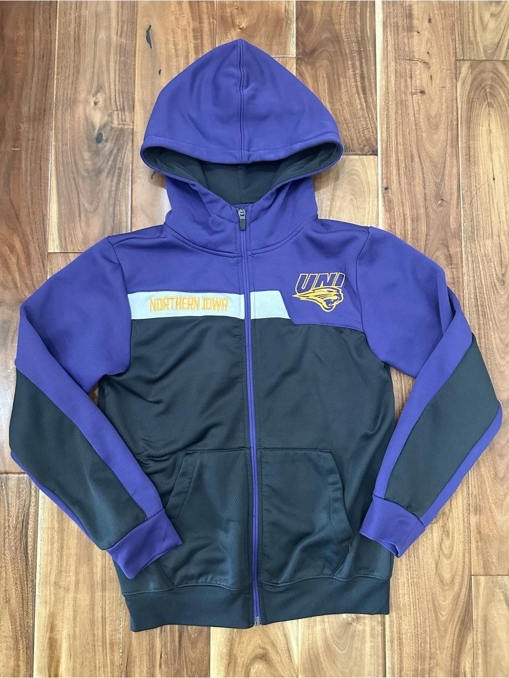 UNI Northern Iowa Purple & Black Kids Full-Zip Hoodie